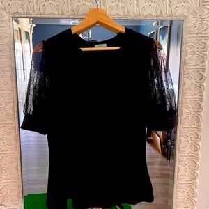 Pinkblush Black mesh sleeve Maternity Top